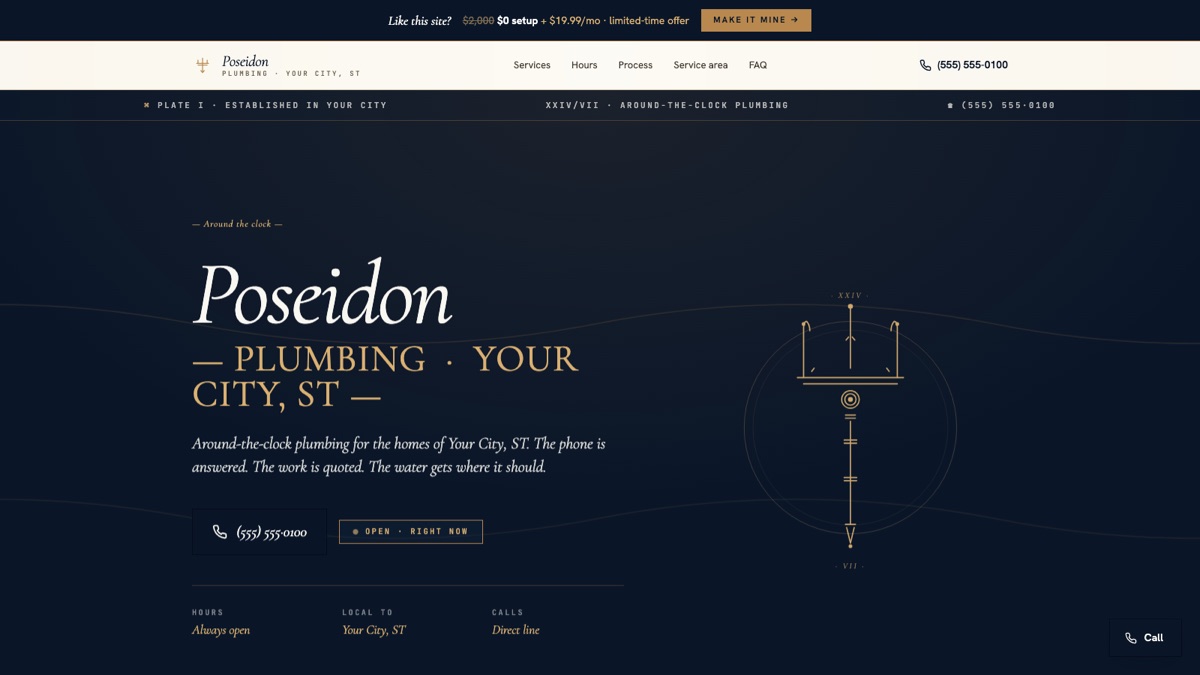 Emergency-service plumbing website design you can claim